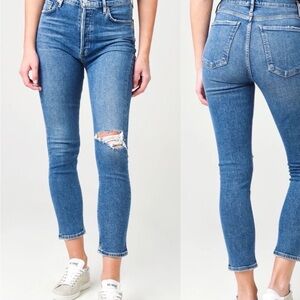 Agolde Women's Blue Distressed Jeans